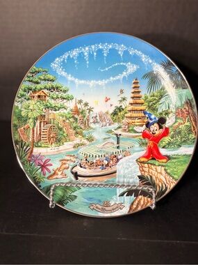 1996 Disney World 25th Anniversary Adventureland Bradford Exchange Plate Mickey